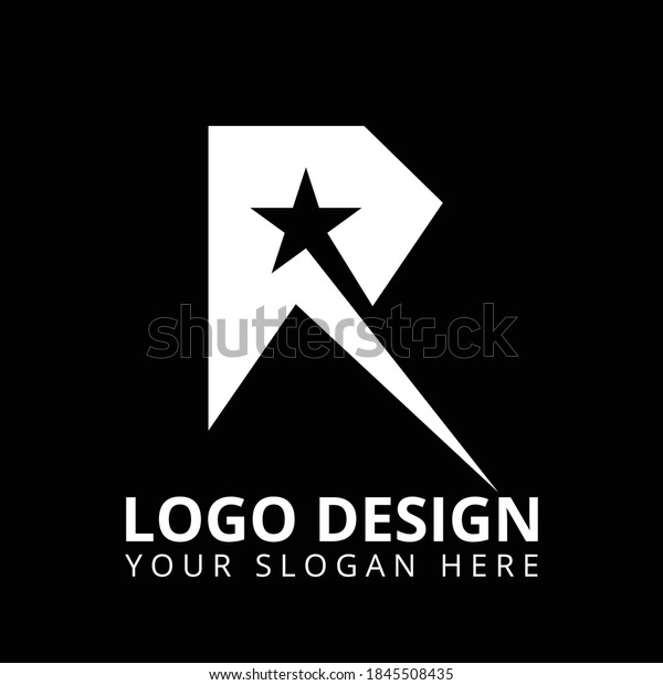 Letter R Star Logo Design\
