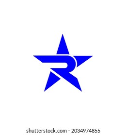 letter R star logo icon template