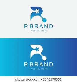 Letter R Star Logo, R logo, Icon, Vector. Letter R star logo icon design template elements.
