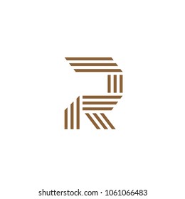 letter r strips logo vector