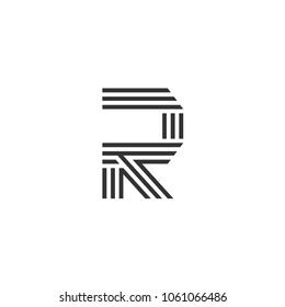 letter r strips logo vector
