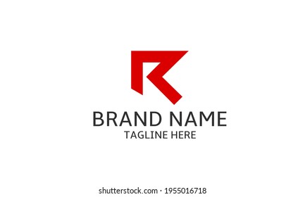 Letra R fuerte y negrita diseño vectorial de logotipo para tecnología, velocidad, deporte, marca de empresa