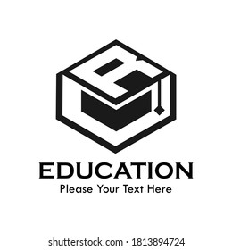 Letter r with student hat. suitable for university, school, education, student, web, brand, symbol, college,graduate,literature, course, identity, etc