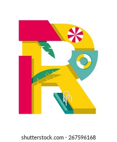 Letter R Summer Typography