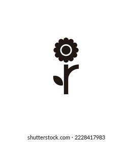 Letter r sunflower geometric symbol simple logo vector