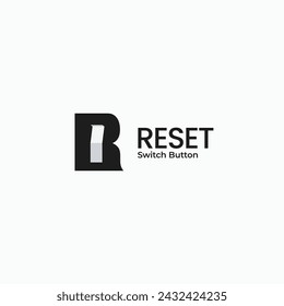 Letter R with switch button logo combination. Vector icon illustration template