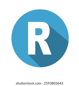 Letter R Symbol in a Circular Badge