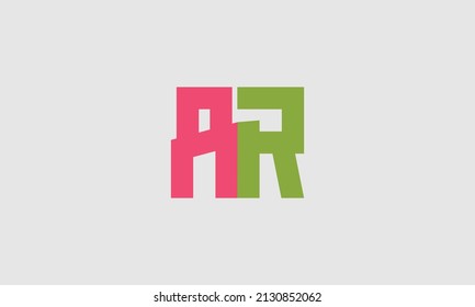 Letter A and R symmetric icon design, Sliced style with circle outline.