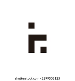 Letter r and t squares geometric symbol simple logo vector