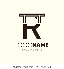 Letter R Table Logo Design Vector Icon Graphic Emblem Symbol Image Illustration