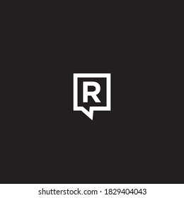 Letter R talk chat bubble logo vector modern illustration graphic abstract template premium