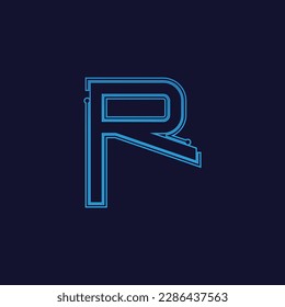 Letter R Tech Logo Design Vector