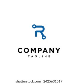 Letter R tech logo icon vector template.eps