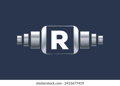 Letter R technology logo design template
