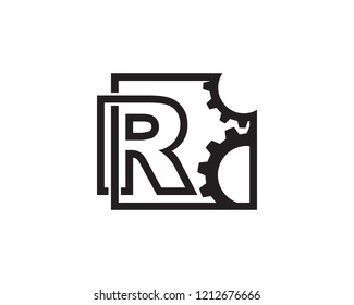 Letter R Technology Logo Template Design Vector, Emblem, Concept Design, Creative Symbol, Icon