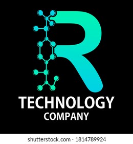 Logo-Vorlagengrafik für Buchstaben oder Technologie geeignet für Biologie, Wissenschaft, Elektrotechnik, Energie, Marke usw.