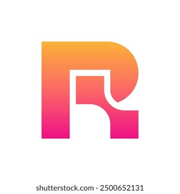 Letter R technology modern logo design