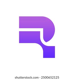 Letter R technology modern minimal logo design