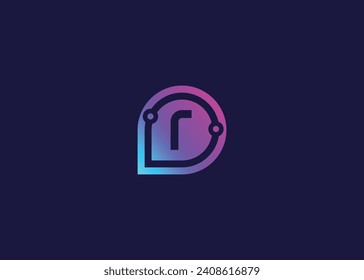 Letter R Technology vector monogram logo design template. Letter R molecule, Science and Bio technology Vector logo