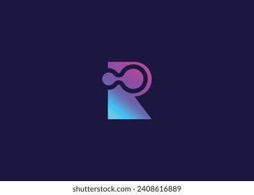 Letter R Technology vector monogram logo design template. Letter R molecule, Science and Bio technology Vector logo