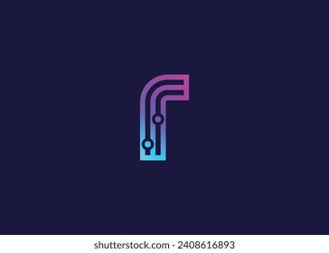 Letter R Technology vector monogram logo design template. Letter R molecule, Science and Bio technology Vector logo
