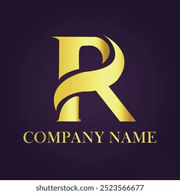  letter R template logo Luxury gold letter with crown. Monogram alphabet . Beautiful royal initials letter.

