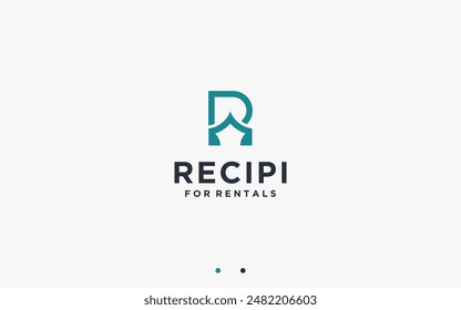 letter r with tent party logo design vector silhouette illustration