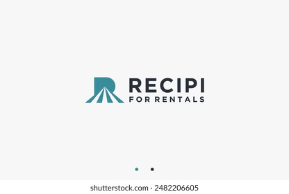 letter r with tent party logo design vector silhouette illustration
