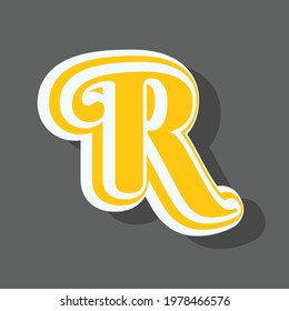 letter R text effect design vector