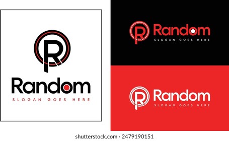 Letter R text logo design vector