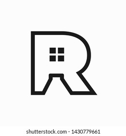 letter R that forms the room