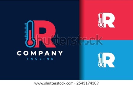 the letter R thermometer logo