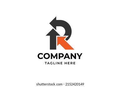 letter R with three arrow combination Logo design inspiration, vector illustration