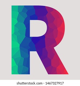 Letter R with three colors gradient