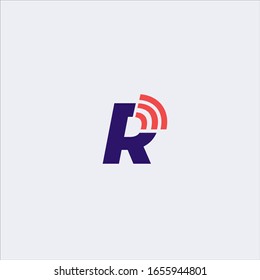 letter r three line logo design template