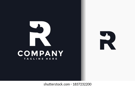 letter R thumbs up like logo