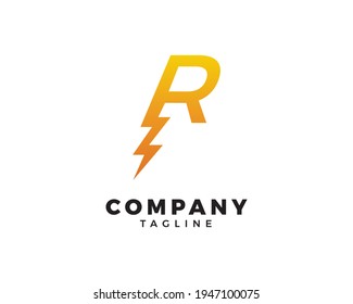 Logo für Donner-Bolzendesign des Buchstaben R