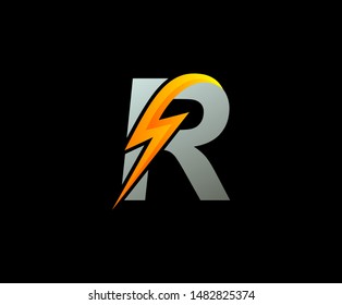 Letter B Thunder Power Shape Logo Stock Vector (Royalty Free) 1482825371