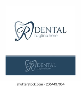 Letter R Tooth Dental Logo Design