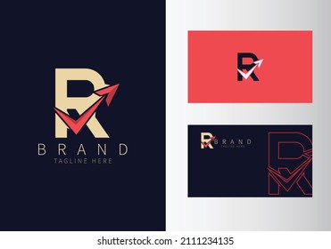 Letter R tour and travel logo design template vector