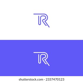 Letter R, TR, RT logo design template.