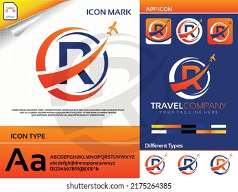 Letter r travel logo Premium Vector