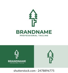 Letter R Tree Monoline Logo, Great for Nature Conservation Projects