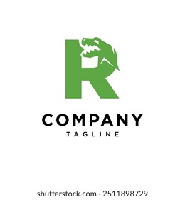 Buchstabe R T-Rex Dinosaurus Logo, Vektorsymbol