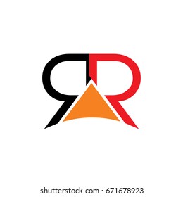 letter r with triangle design logo vector