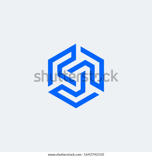 Letter R Triplet Logo Hexagon Shape Stock Vector (Royalty Free ...