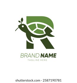 Letter R Turtle Logo Design Vector Icon Graphic Emblem Symbol Image Illustration