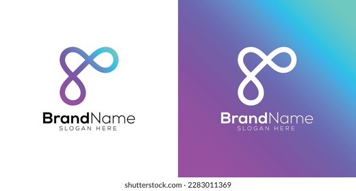 Letter r two infinity logo design template