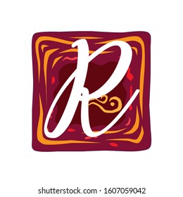 Letter R  Typeface  premium vector design template elements for identity  packages  books  diplomas  etc.