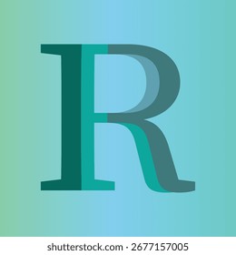 Letra R Diseño tipográfico y gradiente creativo